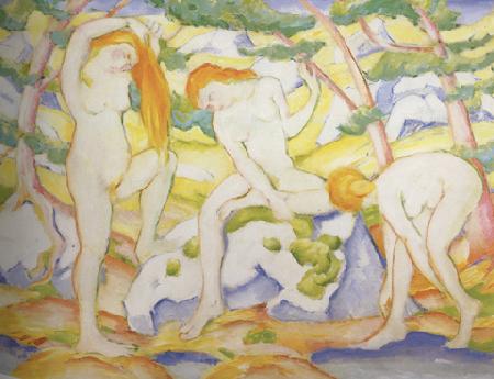 Franz Marc Bathing Girls (mk34) oil painting picture
